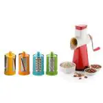 JADAV ONLINE MART Plastic 4 in 1 Vegetable Rotary Manual Cutter Slicer and Chopper for Kitchen