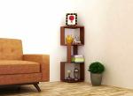 Amelia Engineered Wood Book Shelf / Floor Standing Corner Shelves for Home, Office (Walnut, D.I.Y)
