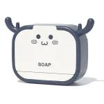 KATHIYAWADI Cartoon Wall Mounted Soap Box for Shower, Soap Dish Holder, Keep Soap Bars Dry, Bathroom, Kitchen Sink, Waterproof Dustproof No Drilling