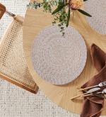 Washable polyester Heat Resistant Dinner Table Mats Placemat Easy to Wash Cleaning Both Side Usable Pack of 1 Place-mat