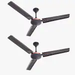 Unicorn Delta Ceiling fan 1200 mm/48 inch High Speed Ceiling fan |Noiseless & Anti Dust | For Living Room , Drawing Room , Rust-Proof Blades, 2 Year Warranty | SMOKE BROWN | Pack of 2