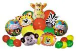 My Party Suppliers Jungle Safari with Animal Shape Foil Balloons (pack of 22)