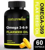 NatureWise Omega 3,6 & 9 Veg Omega Flax Seed Oil Capsules (1250mg) Softgel Capsules