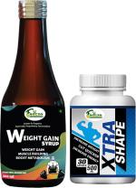 Fasczo Shape Weight Gain Capsule And Weight Gain Syrup Combo Pack For Men & Women Weight Gainers/Mass Gainers (200 ml, Unflavoured)