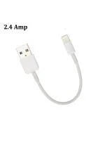 Branded Short Length 2.4A Faster Charging 25M with Data Sync Power Bank Lightning Cable For iPhones, iPad Air, iPad Mini, iPod Nano and iPod Touch. (white, Pack Of 1)