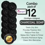 BADA HAIR Activated Charcoal Soap for skin whitening, Treat Oily Skin Pack of 12