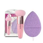 MAJESTIQUE Facial Cleaning Sponge with Mushroom Makeup Sponge for Daily face Washing, Exfoliating, Makeup Removal with Finger Glove, Reusable Bath Sponges - Pack of 2