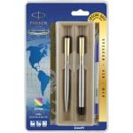 Parker Vector Stainless Steel GT Roller Ball Pen+Ball Pen