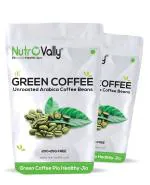 Nutrovally Green Coffee | Rich In Natural Chlorogenic Acid | Coffee Beans 225g (Pack 2)