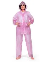 BTC Satyam(SIZE-XL)Women's Transparent Raincoat with Attached Hood, Double Protection