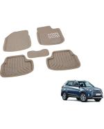 UNIGLOW Car 3D/4D Car Floor Mats for Hyundai Creta(Beige)