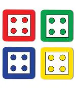 Whats Your Kick Ludo Dice Printed Set of 4 Coaster With Beautiful Metal Stand