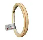 WolkomHome car Steering Cover Leather Steering Wheel Covers Universal 14 inch - Beige Red