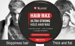 KURAIY 100% Pure Hair Wax For Men - Fibre Hair Wax for Strong Hold & Extra Volume, Restylable Hair Wax (100 g)