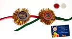 Kavim 2 traditional rakhi with Greeting card, roli chawal