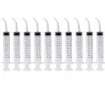 Pets Wizard - Pack of 10 Hand Feeding Syringe with Curve Tip for Hamsters, Puppy, Birds (Capacity 12 ml) Transparent (Pack of 10)