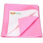 OYO BABY Fastest dry sheet for new born baby Waterproof Fleece Reusable Bed Protector Baby Dry Sheet, Large, Pink (140 cm x 100 cm)