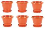 Aristo Gamla Pots With Bottom Plates (6 Pcs, 12 Inch,8 LTR) | Garden Planters With Drain Holes for Home Plants | Outdoor Balcony Flower Pots | Drip Tray Pots | Plastic Pots With Drainage Holes