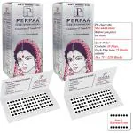 PERPAA Kumkum Black Round Bindi Book for Ladies Forehead Pack of 2-15 Flaps Each Box (Stick On) (06, Diameter 5mm)