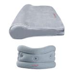 Accusure Grey Combo Of Soft Cervical Collar With Cervical Pillow For Spinal Cord And Neck Support