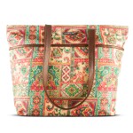 Goblin Elegance Canvas Tote Bag for Women, Vegan Leather Handles and 17.16L Stylish Zipper Handbag, Shoulder Bag with Inner Pocket for Office, Collage, Travel (Intricate)