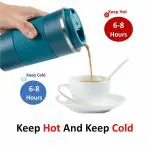 S Satisfyshop 510 ML Insulated Stainless Steel Coffee Tea Tumbler for Hot Cold Beverages Portable Travel Mug Leak Proof Sipper Lock Lid Thermos Multipurpose for Home Office Gifts
