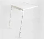 DAZZY Laptop Table Mate workspace Bed Table Matte Finish Plastic top 51 * 40 * 70cm Metal Stand Multipurpose tablemate (White)