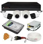 HONYMAN Cp Plus Wired 1080P Hd Camera Combo Set With 4Ch Dvr, 2 Dome 2 Bullet Cameras, 1Tb Hdd, Power Supply, 90 Mtr Cable, Audio Mic And Connectors
