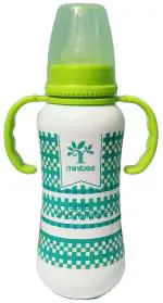 MINI TREE Baby Feeding Bottle 6+ Months Baby Milk Bottle, REGULAR Neck with HANDLE, Anti-Colic Nipple | Green | 270 ML