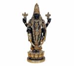 Idol Collections Multicolor Brass Lord Tirupati Bala Ji Idol Statue Home Temple Office Figurine Showpiece, Gold Vishnu And Goddess Lakshmi Statue, 17.5 Inch