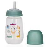 Adore Zeta Wideneck Straw Sipper |Soft Trainer with Bite-Resistant with Dust Free Hood250ml (Green)
