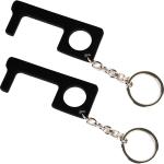 Stealodeal Black Virus Protection Metal No Touch Key Chain (Pack Of 2)
