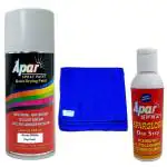 APARSPRAY Spray Paint ORCUS WHITE (RC Colour Name) - 225ml, Rubbing and Polishing Compound(100 gms), microfiber cloth(350 gsm), Compatible For Tata Cars