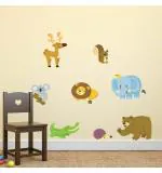 WOLPEP Multicolor Vinyl Wild Animals Wall Sticker