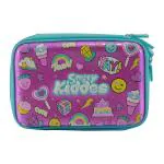 Smily Kiddos Double Comparment Pink Zipper Pencil Case