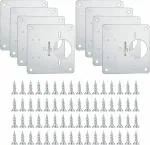 amiciTools Stainless Steel (SS202) Hinge Repair Plate with Mounting Screws for Furniture, Shelves, Cabinet Protection (8-Pcs)