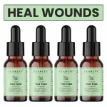 PEARLIX Tea Tree Oil | Pure & Natural 10ml (each), Pack Of 4 | Facial Skin Care Serum Spot Treatment Targets Redness, Bumps, Acne, & Dry Itchy Skin - Pure Tea Tree