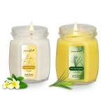 Aromahpure Scented Candles (50 Hours) (100% Soy Wax)- Handcrafted | Smoke-Free | Frangipani Dream- Frangipani, Thai Lemongrass- Lemongrass Fragrance Candles for Home & Gift Sets(Pack of 2)