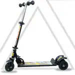 DANDLES Kick Scooter Foldable Height Adjustable Handle 3PU Wheels Skating Cycle X5(Black)