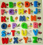 Childgossip Wooden English 3D Alphabets Blocks for Kids 3 Years Puzzles Learning (Multicolor)