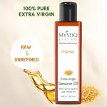 Mystiq Living Sesame oil for Hair, Skin and Massage (Til Ka Tel / Til Oil) | Till Oil| Anti-Ageing| Good for skin | Pure Cold Pressed Sesame Oil - 200 ML