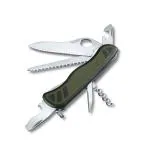 Victorinox Swiss Army Knife - Soldier Knife - 10 Functions, Multitool - Green, 111 mm