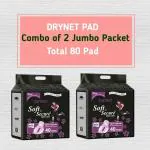 Soft & Secure Jumbo Dry Maxi Pad Combo Of 2 Pack Sanitary Pad XXXL(Pack Of 80)