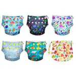 SuperBottoms Swim Diapers for babies - 5 Freesize UNO and 1 Waterproof Travel Bag|3m-3y|Outer shell