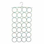 MOBONE Metal 28 Ring Round Folding Rope Dupatta Belt Shawl Tie Scarf Hanger Holder Organiser for Wardrobe (Multicolor)