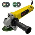 Aegon Agy100Pa-Accessories Heavy-Duty Versatile Multipurpose Angle Grinder With 1 Cutting And Grinding Wheel, Yellow