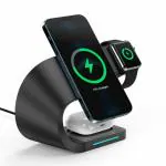 Sevenaire MagCharge D1800 3-in-1 Wireless Charging Dock for iPhone 14, 13, 12 series (Black) l Iphone Wireless Charger