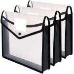 Mogul Mart Plastic Plastic File Folder (Set Of 3, Black) (Set Of 3, Black)