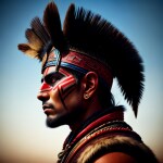 Love Creation 12x18 Size poster print for creative wall art- tribal-panther-chief-portrait-5904(Non Sticker)