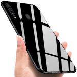 RUPELIK (Glass Back Vivo Y17 Black) Luxurious Toughened Glass Back Case with Shockproof TPU Bumper Case Cover for Vivo Y17 / Y11 / Y12 / Y15 (Black)